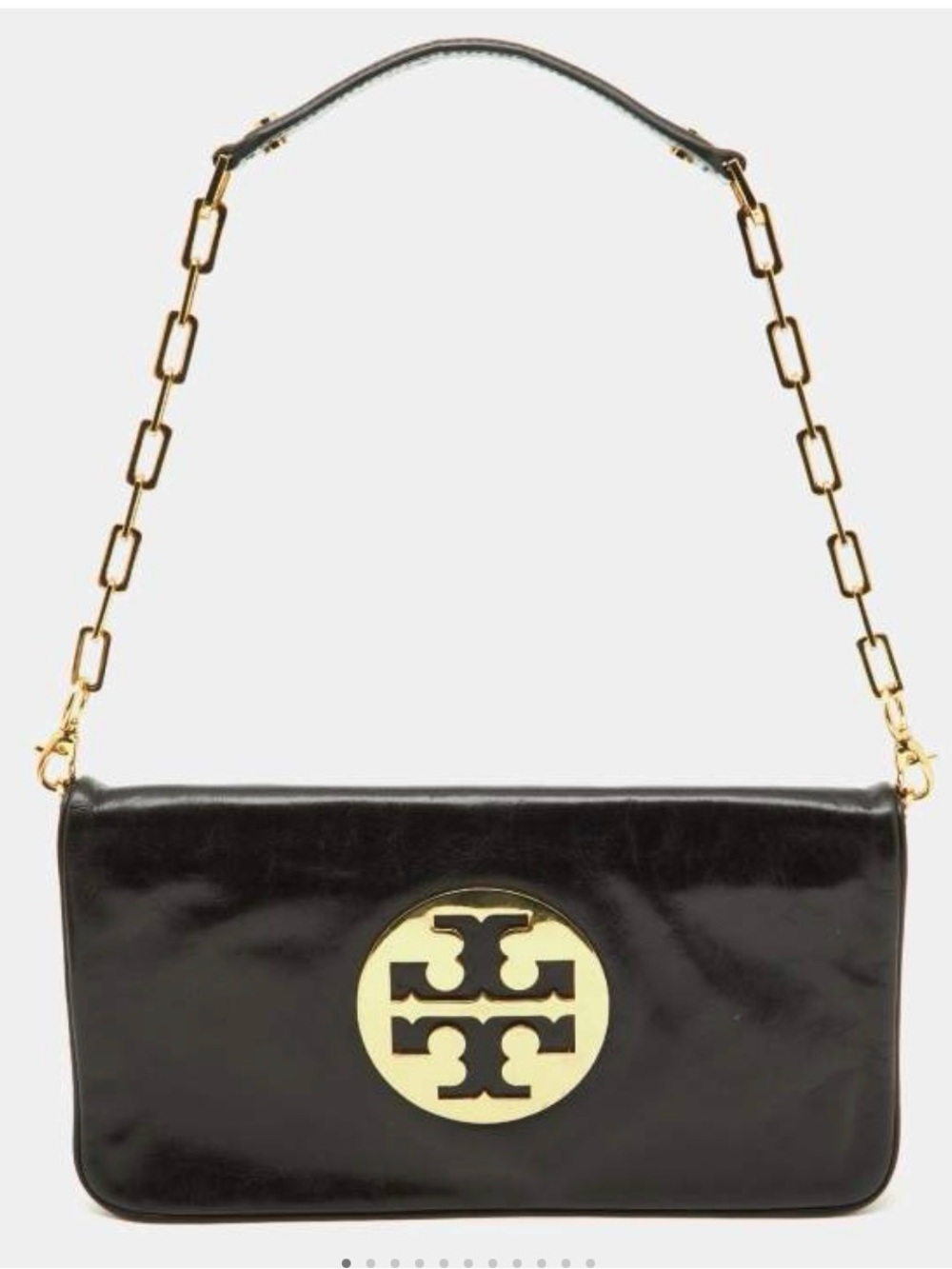 Tory Burch Black Logo Chain-Handle Shoulder Bag
